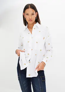 Musselin-bluse med broderi, bonprix