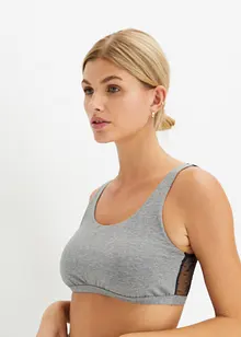 Bustier med økologisk bomull og blonde, bpc bonprix collection