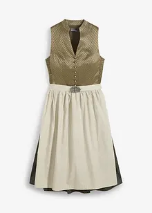 Dirndl med komfort-effekt, knelang (2-delt sett), bonprix