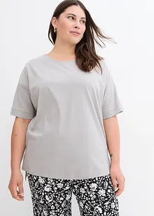 Oversized T-shirt i bomull med splitt i sidene, bonprix