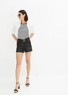 Jeansshorts med belte (2-delt sett), bonprix