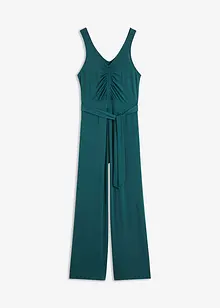 Trikot-jumpsuit med rynking, bonprix