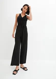 Trikot-jumpsuit med rynking, bonprix