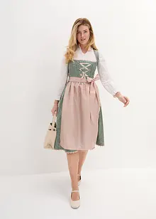 Dirndl med forkle, midi-lengde (2-delt sett), bonprix