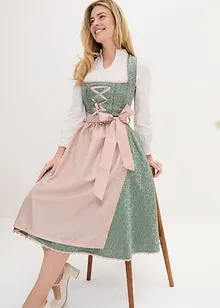 Dirndl med forkle, midi-lengde (2-delt sett), bonprix