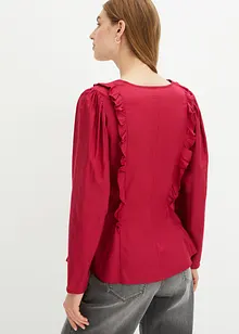 Bluse med volanger av lett viskose, bonprix