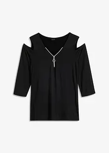 Cold shoulder-topp i viskose med pent fall, bonprix