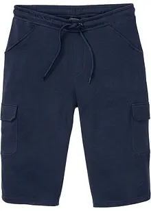 Lang cargo-bermudashorts i bomullstrikot, Regular Fit, bonprix