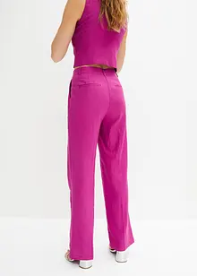 High Waist-bukse med lin og legg, bonprix