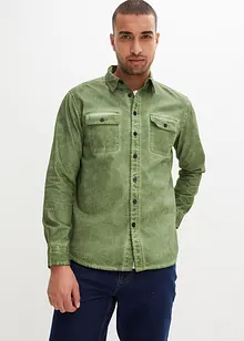 Langermet skjorte i 100% bomull i vasket look, bonprix