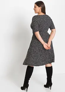 Jerseykjole med drapering og print, bonprix