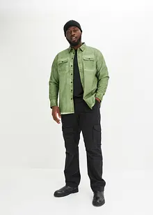 Langermet skjorte i 100% bomull i vasket look, bonprix