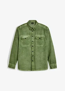 Langermet skjorte i 100% bomull i vasket look, bonprix