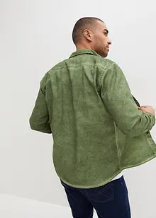 Langermet skjorte i 100% bomull i vasket look, bonprix