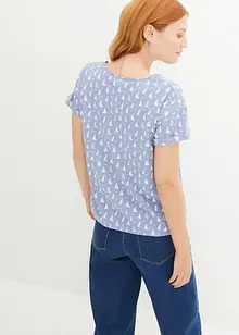 T-skjorte med print og knytebånd, bonprix
