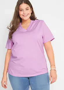 Vid lang topp med V-utringning, kort arm (5-pack), bonprix