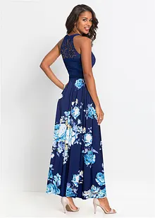 Maxikjole med blomsterprint og blonde, bonprix