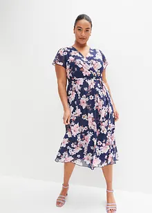 Mesh-midikjole med print, bonprix