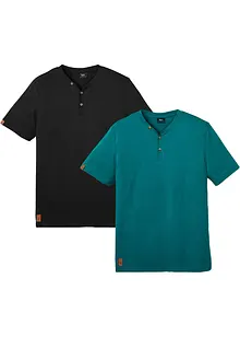 Bestefartrøye i økologisk bomull og med korte ermer (2-pack), bonprix