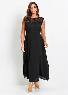 Maxikjole med blonder, bonprix