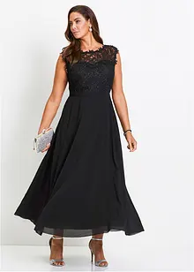 Maxikjole med blonder, bonprix