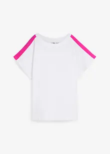 T-skjorte med volangermer og neonstriper, bonprix