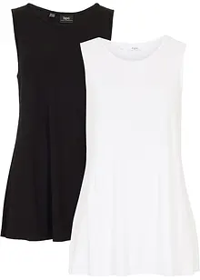 Lang topp av myk viskose, 2-pack, bonprix