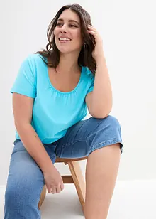 Topp i 100% bomull, kortermet, bonprix