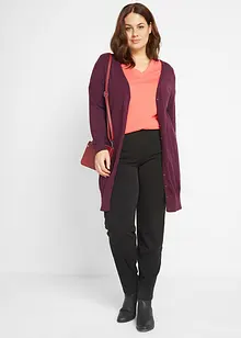 Vid, lang topp med V-hals, kortermet (5-pack), bonprix