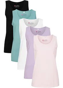 Lang topp i 100% bomull (5-pack), bonprix