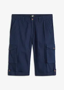 Lang cargo bermudashorts i lett linmiks, Regular Fit, bonprix