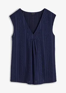 Topp med hullbroderi, bonprix