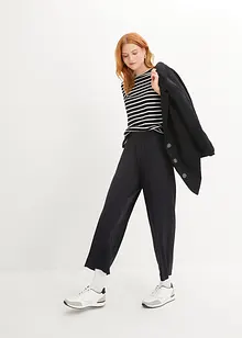 Ankellang bukse i trikot, High Waist (2-pack), bonprix