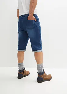 Stretch-jeansbermuda med broderi, Regular Fit, bonprix