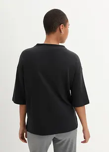 Oversized shirt med ståkrage av interlock, bonprix