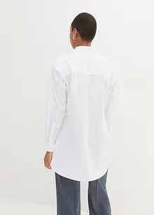 Lang bluse med twist-detalj av poplin. lang arm, bonprix