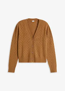 Kort cardigan med hullmønster, bonprix