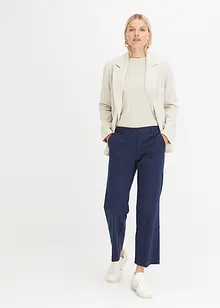 Ribbet langermet topp av ren bomull, bonprix