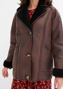 Shearling-jakke med lommer, bonprix