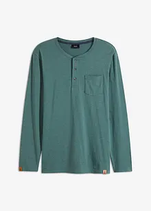 Henley-shirt, langermet, av økologisk bomull, bonprix