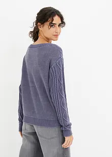 Strikket genser med Cable Knit, bonprix