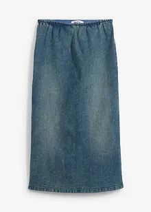 Jeansskjørt med stretch, langt, bonprix