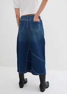 Jeansskjørt med stretch, asymmetrisk, bonprix