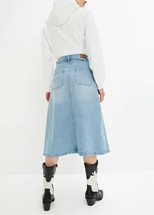 Midi-jeansskjørt med A-fasong, bonprix