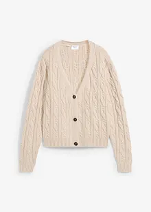 Cardigan med flettemønster, bonprix