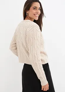 Cardigan med flettemønster, bonprix