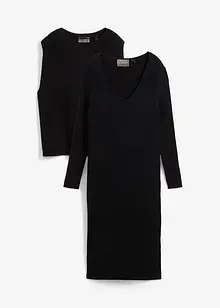Strikket kjole med vest 2-delt sett, bonprix
