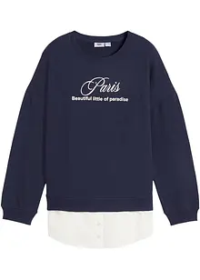 Sweatshirt med blusebesetning til barn, bonprix