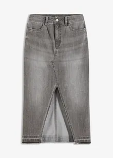 Jeansskjørt med splitt, bonprix