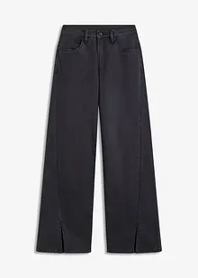 Wide Leg-jeans High Waist, splitt, bonprix